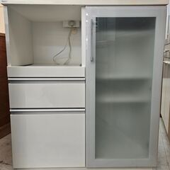 ニトリ　レンジ台　ホワイト　幅(W)880mm × 奥行(D)5...