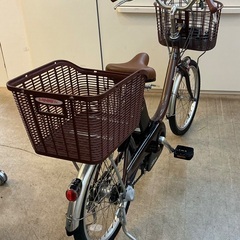 ＜ピカピカ美品車＞パナソニック・20インチ・電動アシスト自転車・LEDライト・内装3段変速・後カゴ付きの画像