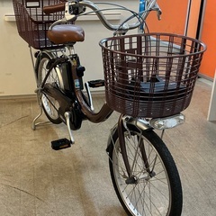 ＜ピカピカ美品車＞パナソニック・20インチ・電動アシスト自転車・LEDライト・内装3段変速・後カゴ付きの画像