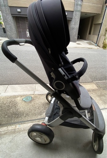 STOKKE クルージ ベビーカー 紺色 フットマフ・レインカバー