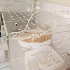 小動物飼育ケージセット GEX クリアでよく見えるハリネズミ・デグー用アクリル製ケージ・アクリルルーム510Low 回し車と給水器とハウスセット ②の画像