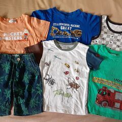 ＜終了＞お買い得ポケットモンスター、トミカ、プラレール、blue Martなど銘柄　12枚　120㎝　子供服の画像