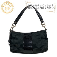 コーチ COACH ハンドバッグ シグネチャー スパンコール ポ...