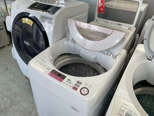 配送設置込み　2017年製　シャープ8.0K洗濯機　インバーター　分解クリーニング済み