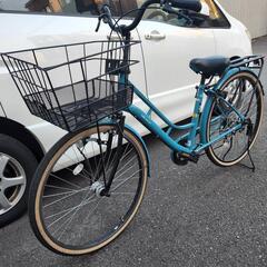 自転車　6段変速　26インチ　ターコイズ