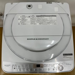 ‼️SALE‼️★シャープ★2019年製 全自動洗濯機7kgの画像