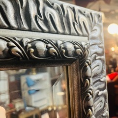 《売約済》【武蔵小山店】  大判　ミラー　姿見　鏡　検　アンティーク調　大型　ダンス　サロン　エステ　クラシック　mirror classic antique の画像