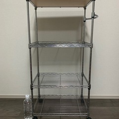 🌟キャスター付きスチールラック（木製天板・3段）お譲りします🌟