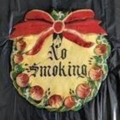 壁飾り 壁掛け レトロ 看板 禁煙 クリスマスリース