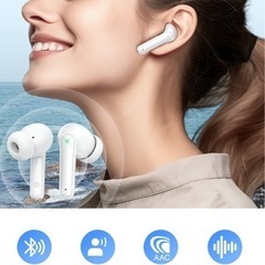 【新品未使用】① ワイヤレスイヤホン イヤホン bluetooth 新型モデル！ブルートゥース 【最新Bluetooth5.4登場】 ENCノイズキャンセリング ハンズフリー通話 防水  長時間再生 小型/軽量 iPhone/Android適用 通勤/通学/スポーツ/ゲームの画像
