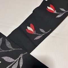 名古屋帯　黒　正絹の画像