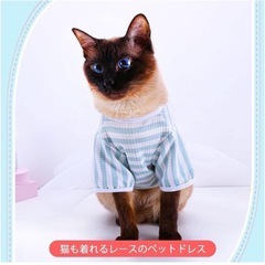 ✨ペット 服 犬 猫 Ｌドレス スカート ボーダー 通気性 柔らか生地の画像