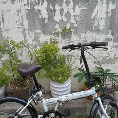 オートライト　かご付き　折りたたみ自転車