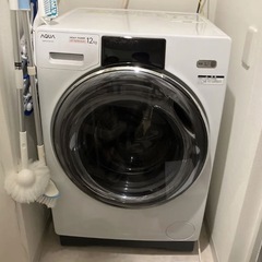 引っ越し　2022年新品購入 　12キロAQUAドラム式洗濯乾燥...