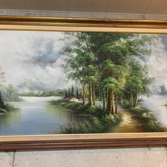 赤い屋根のお家　風景画　