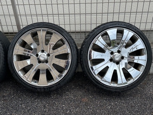 【かわざる様】20インチ DAD ギャルソン メッキ クローム バリ溝 車検用に かわざる様】20インチ DAD ギャルソン メッキ クローム バリ溝 車検用