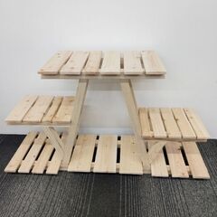 木製プランターラック　 3段　ガーデンラック　フラワースタンド　ヒノキ　檜の画像