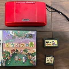 ソフト3つ付き　初代NINTENDO　ＤＳ　レッド　赤　動作確認...