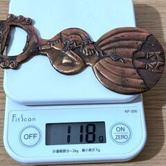 昭和レトロ 銅製　栓抜き 栓抜き 人型 金属製 おもしろグッズ ボトルオープナー おじさん 118gの画像