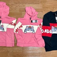 adidas NEOトレーナー3着(女性用ピンクMとL、男性用黒M) 未使用品の画像