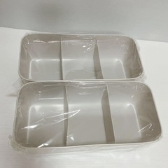 収納ケース ボックス 衣類　靴下 小物 整理 3マス2個セット　グレーの画像
