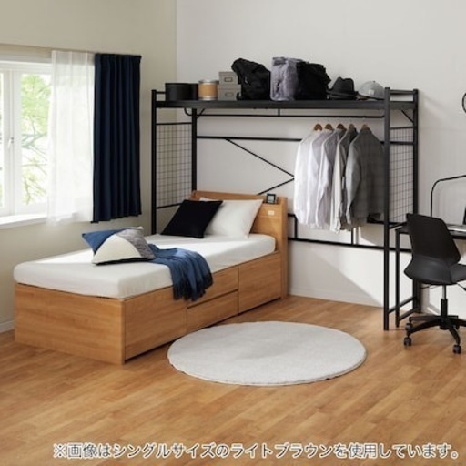 新品未使用】シングルベッドフレーム　マットレス付き