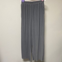 🩷ワイドパンツ グレー 両サイドポケットありsize38 ウエストゴム