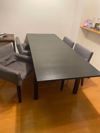 【引き取り予定者決定】ダイニング黒テーブルセット