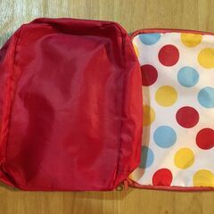 無料０円　 赤系シリーズ❷ 薄型カラフルポーチ取っ手つき厚みあり