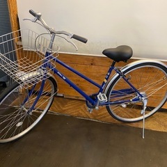 27インチ自転車　シングルギア　ブルーの画像