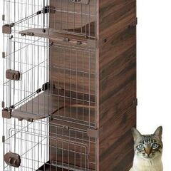 アイリスオーヤマ 猫用ケージ スリム 3段 ファニチャースタイル...