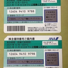 ANA 株主優待券の画像