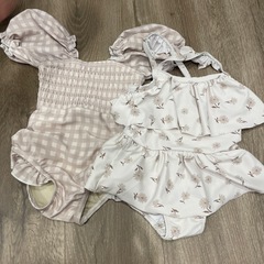 美品ベビースイムウェア 2点セット 女の子80センチ