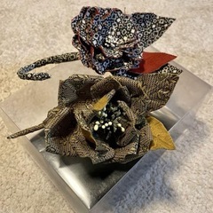 ブローチ 花 造花 ハンドメイド　コサージュ アクセサリー木小　　