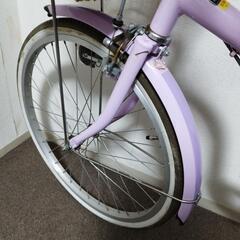 自転車　22インチ　パープルの画像