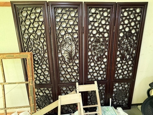 香港ザ ミラ ホテル購入。手彫り屏風