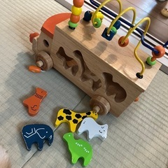 車 ビーズコースター　積み木 
