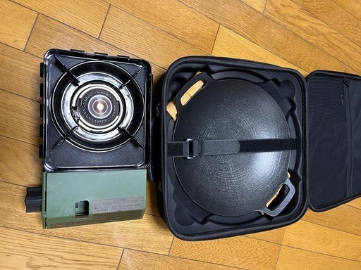 鉄板 マルチグリドル 深型29cmケースセット（木製グリップ・コルク付き）＋蓋 正規品 焚き火 直火 対応 軽量 シーズニング不要 アウトドア キャンプ BBQ