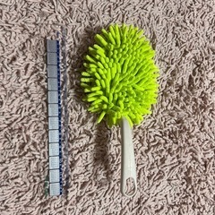 蛍光グリーン マイクロファイバー掃除用ブラシ 約30cm
