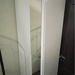 値下げ❗️　シューズボックス　下駄箱　ミラー付き　大型　大容量　幅75の画像