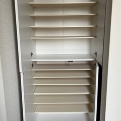 値下げ❗️　シューズボックス　下駄箱　ミラー付き　大型　大容量　幅75の画像