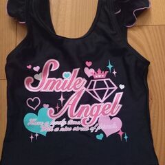 110フリル3点セット水着★ブラック×ピンク★の画像