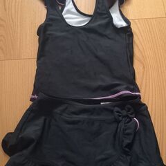 110フリル3点セット水着★ブラック×ピンク★の画像