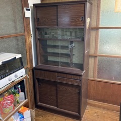 あげます。昭和レトロ   食器棚　アンティーク　   