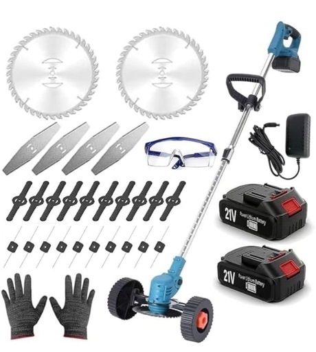 新品　草刈機 充電式 コードレス 20000rpm ブラシレスモーター 21Vバッテリー2個付　角度調整 軽量 電動草刈り機