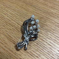 シルバー パール 花束 ブローチ