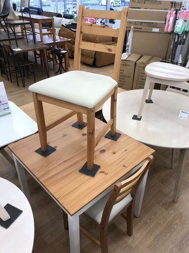 ☆ジモティー割あり☆KJ10096 IKEA 2人用ダイニングセット ナチュラル 