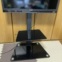 SHARP AQUOS32インチ液晶LEDテレビとテレビスタンドのセットの画像