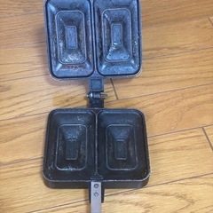 ブラックホットサンドメーカー　カスタム品　中古品　キャンプ　車中泊　下村企販　の画像