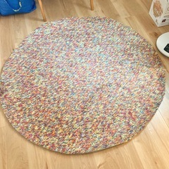 6月末まで！カラフルなラグ　丸型　お譲りしますの画像